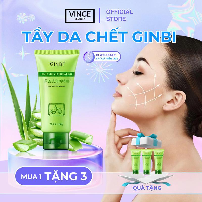(Mua 1 tặng 3) Gel Tẩy Tế Bào Chết Da Mặt GINBI Chiết Xuất Nha Đam Làm Sạch Da Bã Nhờn Bụi Bẩn 60g