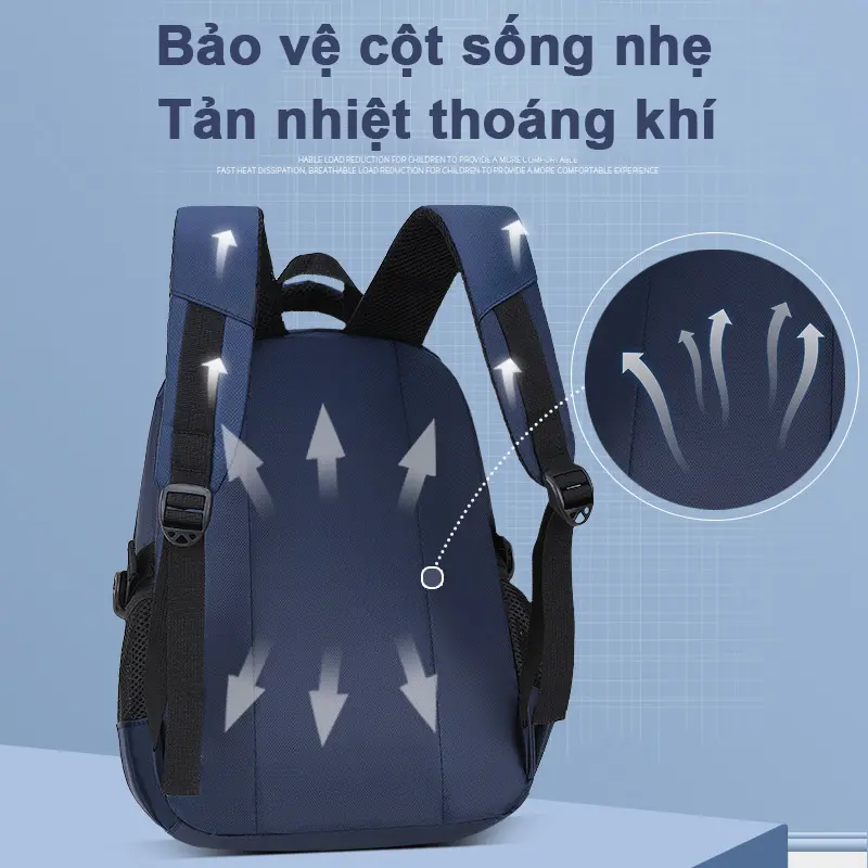 Túi đôi cho học sinh tiểu học Túi xách công suất lớn cho nam và nữ Hàn Quốc ba lô Học viện Phong cách thời trang bảo vệ sườn núi 2