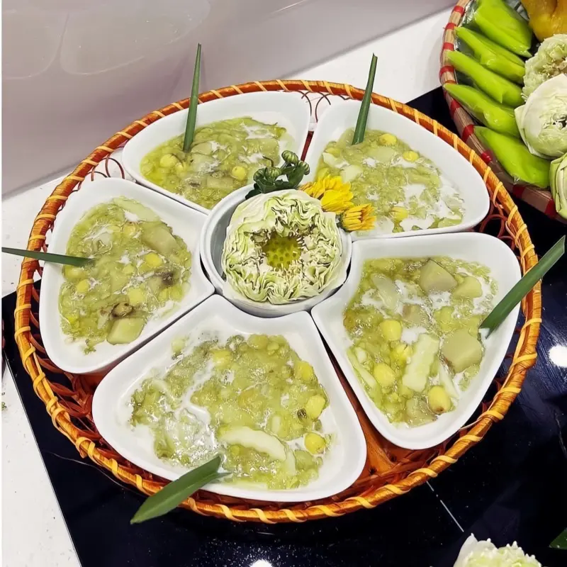 Bộ Bát Đĩa 5 Cánh Hoa Đào Sứ Bát Tràng Kèm Khay Mây Siêu Đẹp,Bộ Bát Bánh Trôi Size To 33cm, Bộ bát đĩa cúng bàn thờ Thần Tài tô tiểu 1