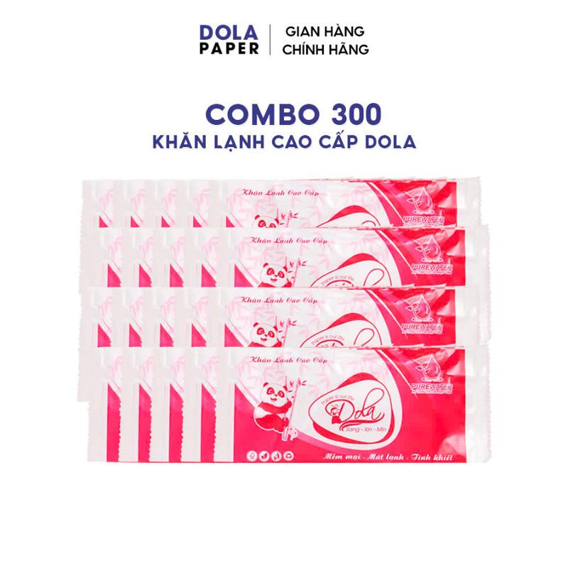 Combo 300 cái khăn lạnh gấu trúc đỏ Dola khăn giấy ướt 1 tờ dùng 1 lần cho quán ăn