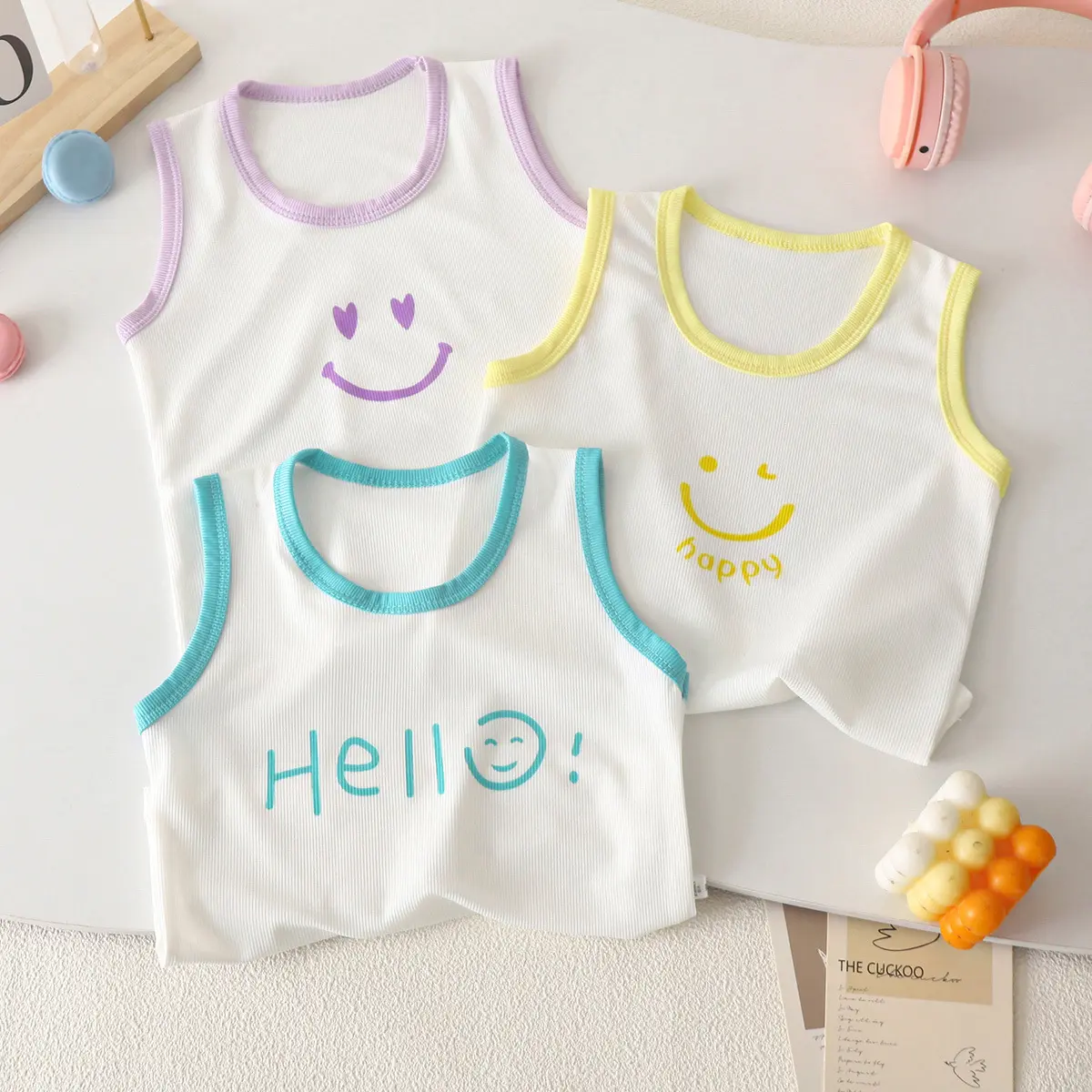 Children's Vest New Boy Summer Clothing, Fashion Camisole Girls' Camisole, Baby Ice Silk Top,