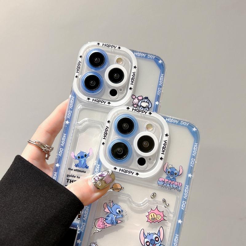 Product Introduction of Cartoon Lovely Stitch Winnie Toy Story Mobile Phone Case with Card Bag For iPhone 15 Pro Max 14 Pro Max 14 15 Plus 13 Pro Max Soft Phone Back Cover for iPhone 12 Pro Max 11 Pro Max XR XS Max 7 8 Plus Back Shell​​​​​​​ 23