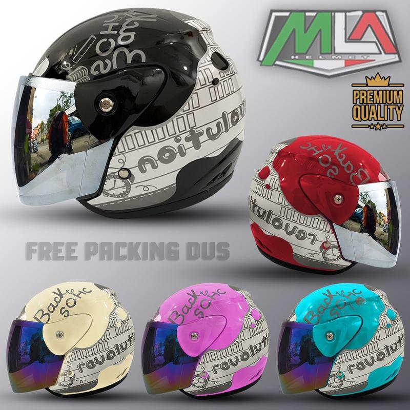 Helm Dewasa Half Face evolution Motif Note Murah PREMIUM Kaca 0