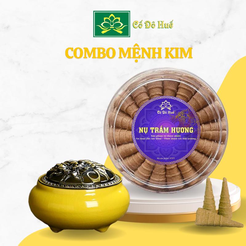 Combo 1 Hộp  Nụ Trầm và 1 Lư Xông Gốm Shop Cố Đô Huế, Nụ Trầm Sạch Giá Tận Xưởng Hộp 38 Nụ, Xông Nhà, Thưởng Thức và Thờ Cúng Dầu Thơm Phòng nhang  xông tinh 5