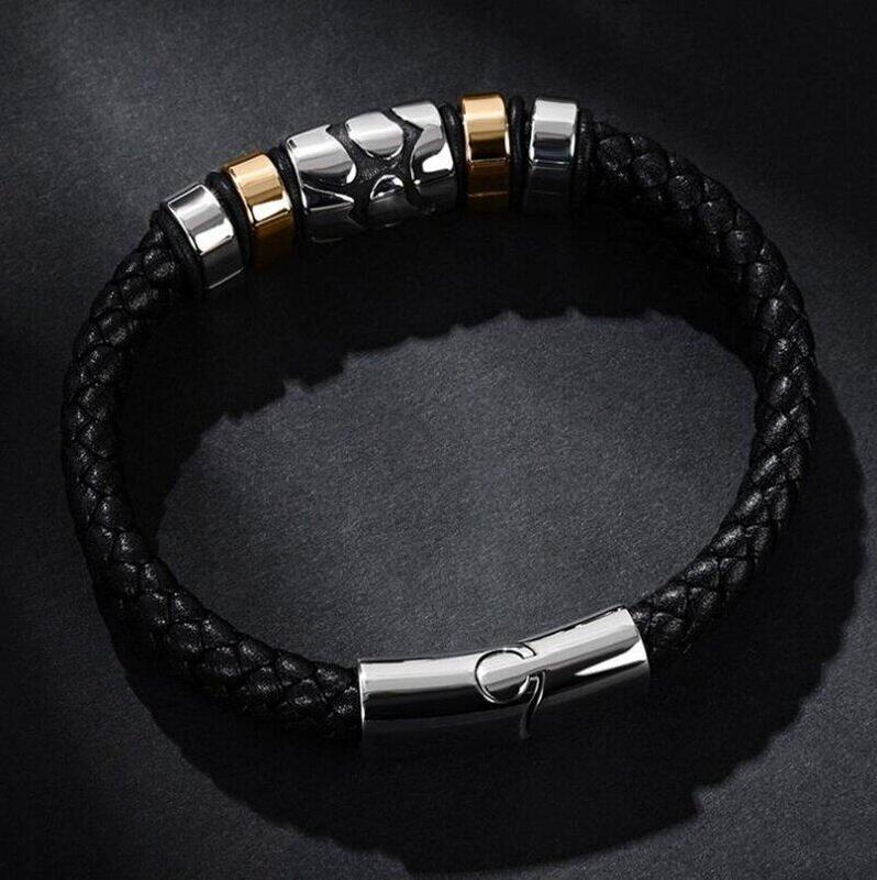 Product Introduction of Vòng Tay Da Dệt Phong Cách Punk Cho Nam, Thời Trang Châu Âu Và Mỹ Mới 2
