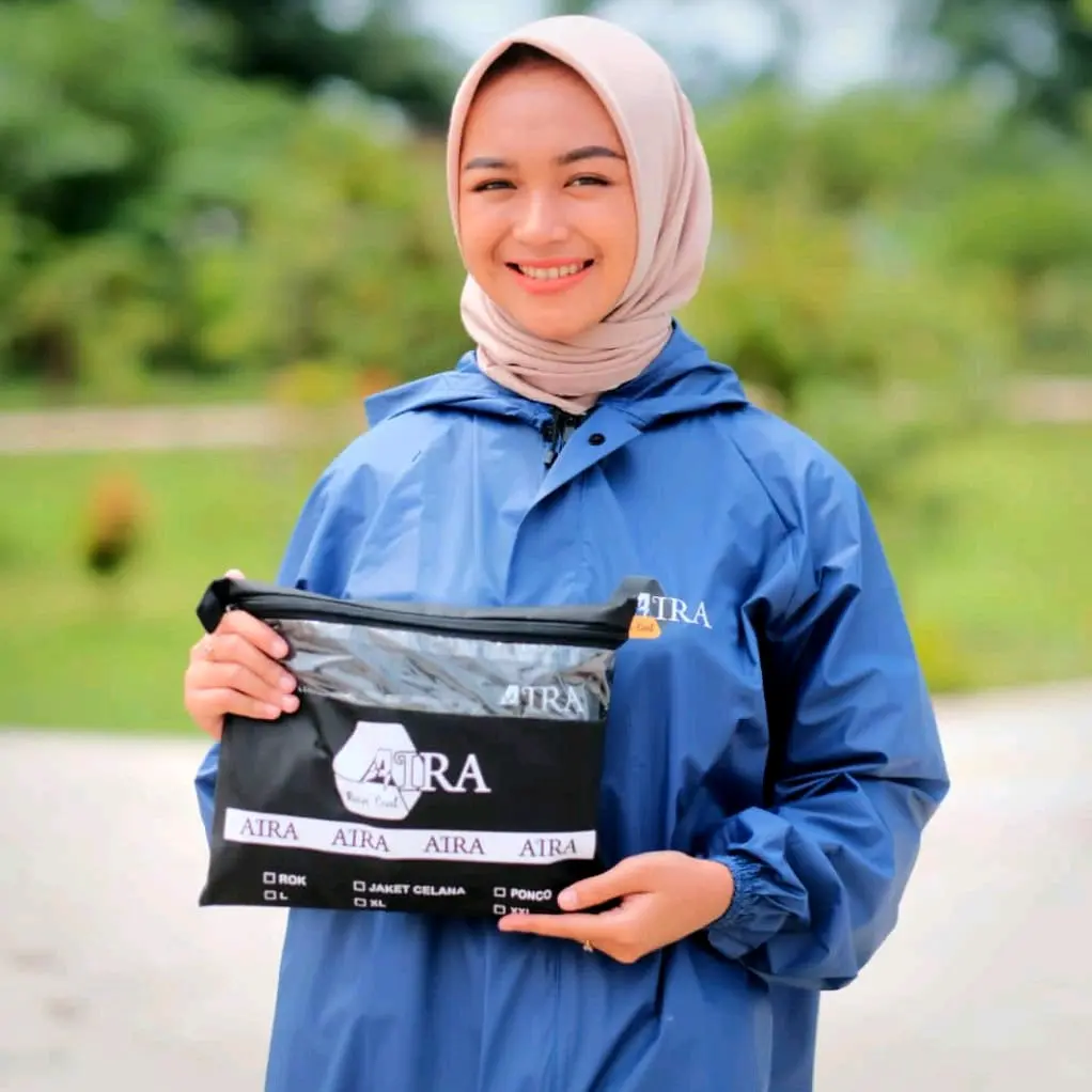 Jas Hujan (BIRU & MERAH) Terbaik Termurah bahan pvc 0,25 tebal anti rembes