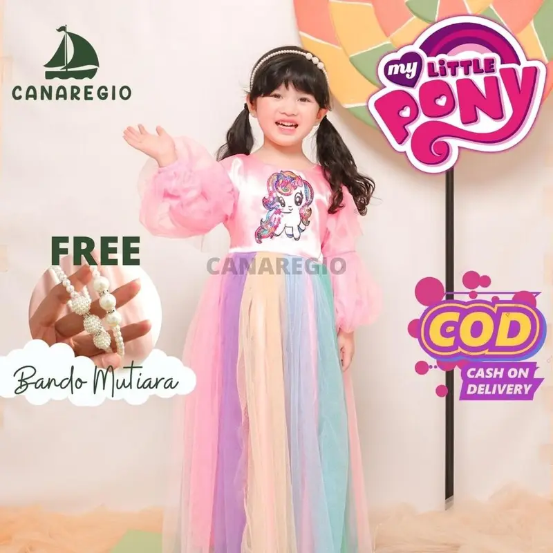 MY LITTLE PONY / BAJU ANAK PEREMPUAN UNICORN /DRESS MY LITTLE PONY /BAJU ANAK UNICORN /BAJU LITTLE PONY / BAJU MUSLIM KUDA PONI /GAUN PESTA KUDA PONY / GAUN ANAK PEREMPUAN Fashion 1