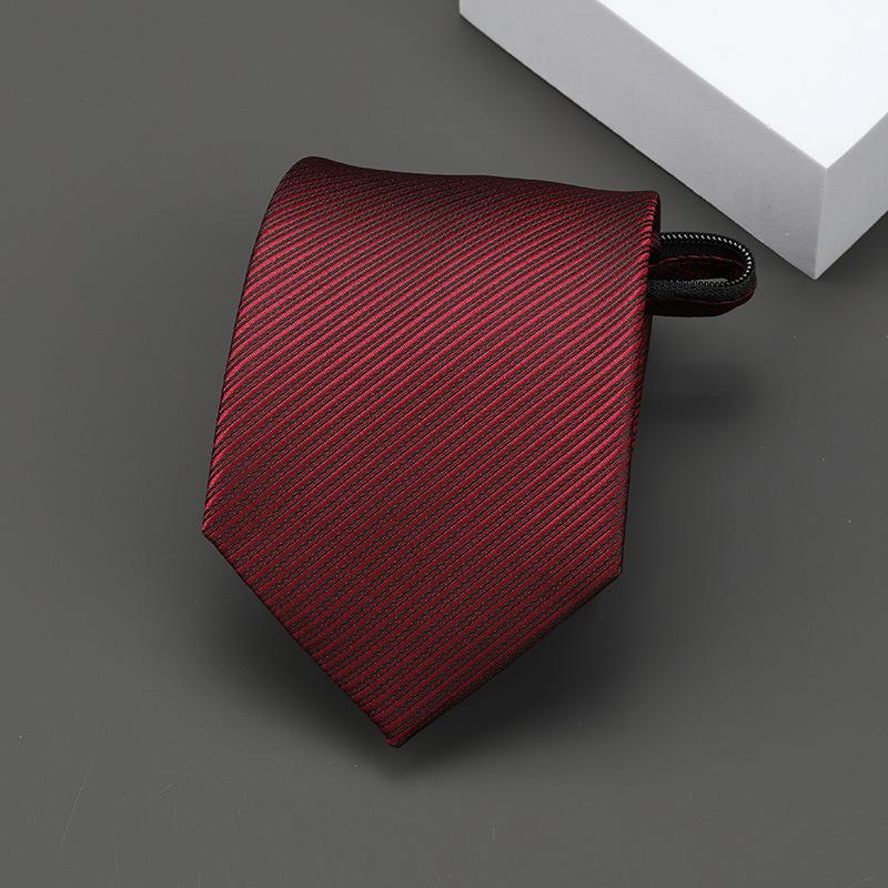 Product Introduction of Business Zipper Tie Men's and Women's Formal Wear Black Bridegroom Wedding Korean Style Narrow Lazy People No Stripes 5