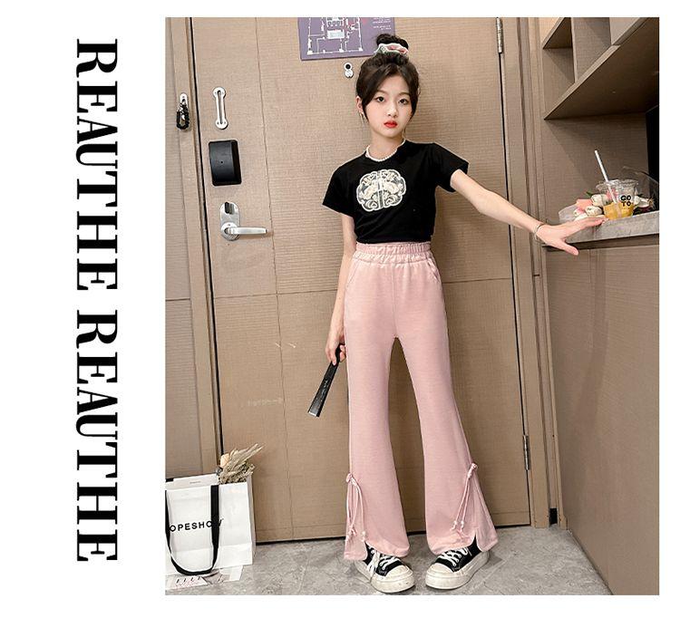 Product Introduction of Quần Dài Ống Loe Phong Cách Phương Tây, Cho Bé Gái, Hàng Mới Về Mùa Hè 2024, Quần Legging Trẻ Em Dễ Phối Đồ Thích Hợp Cho Trẻ Em Trung Bình Và Lớn, Ôm Sát Và Mỏng, Quần Dài 14