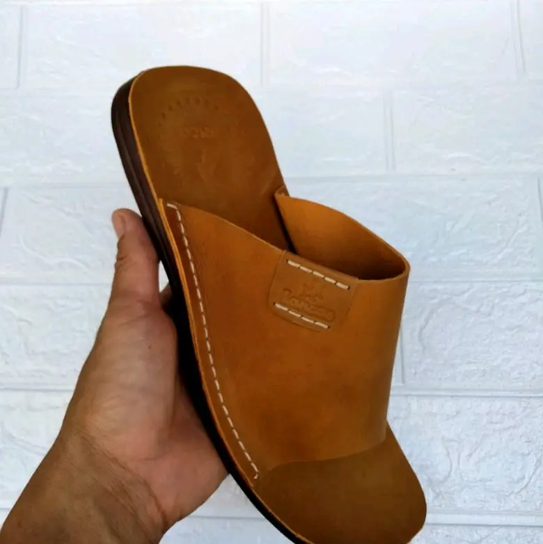 sandal pria kulit sapi asli terbaru Hak Datar 3
