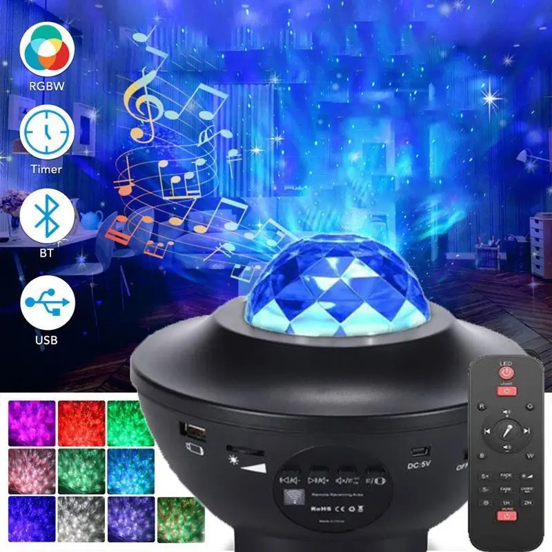 Lampu Proyektor Dengan Speaker Langit Bintang 2in1 Galaxy Nebula Lamp Starry Light Secret Home 6