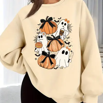 Trick or Treat Cute Ghost Fall Women's outlet Cropped Sweatshirt