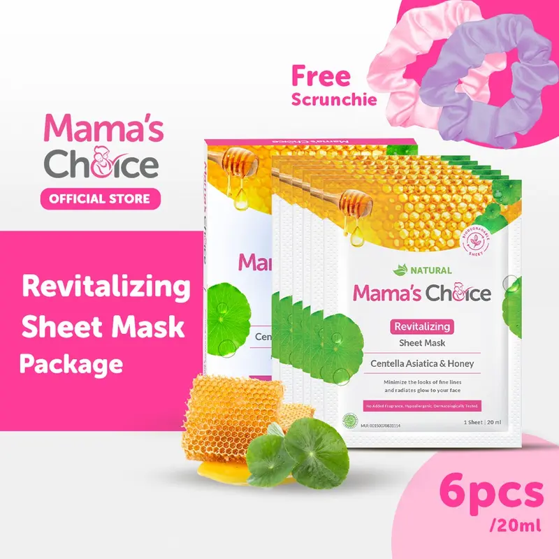 Mama's Choice Revitalizing Sheet Mask Centella Asiatica & Honey 3Pcs 2