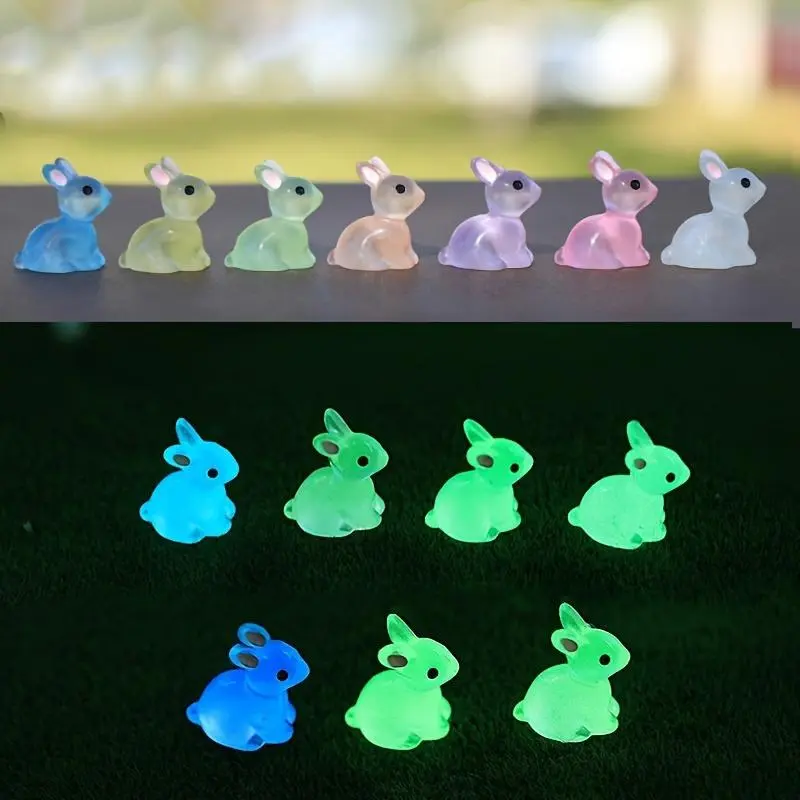 Cute Rabbit Design Resin Ornament, 20pcs/set Mini Rabbit Decoration, DIY Craft for Home Garden Party Wedding 4