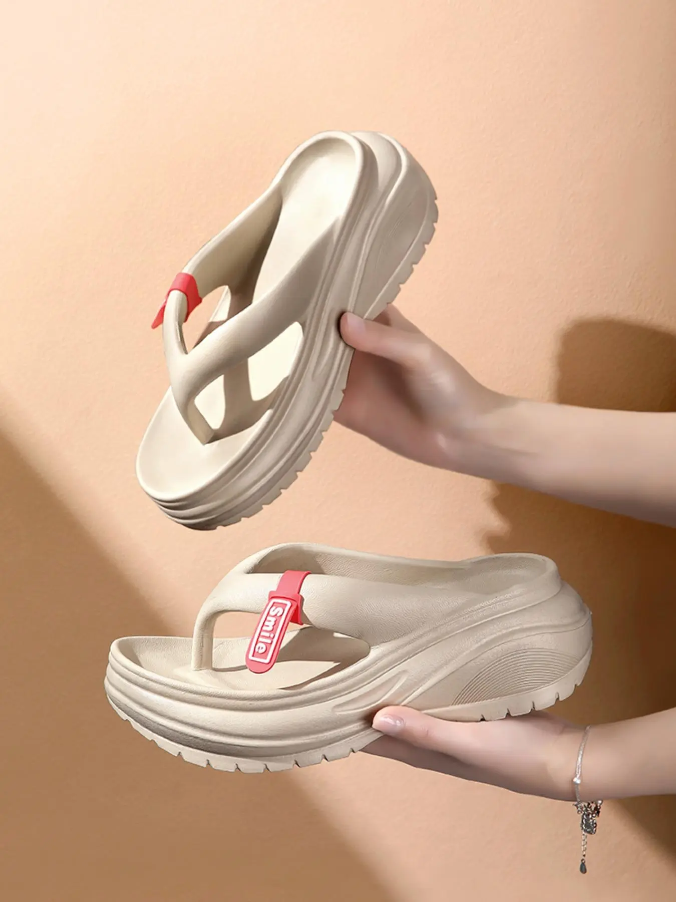 Women's Minimalist Plain Color Slides, Casual Comfortable Platform Slippers for Summer, All-match Slides for Daily Wear, Walking Shoes