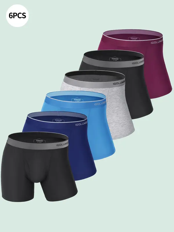 Men's Colorblock Letter Tape Boxer Brief, Quick-drying Moisture-wicking Antibacterial Deodorant Underwear, Men's Underwear for All Seasons 0