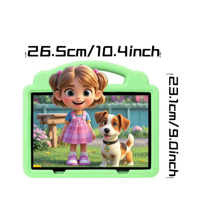 Android Tablet, Usb Rechargeable 10.1 Inch Screen Portable Tablet with Protective Case, Compact Learning Tablet, Children's Gift, Parental Control Tablet, Wireless 5