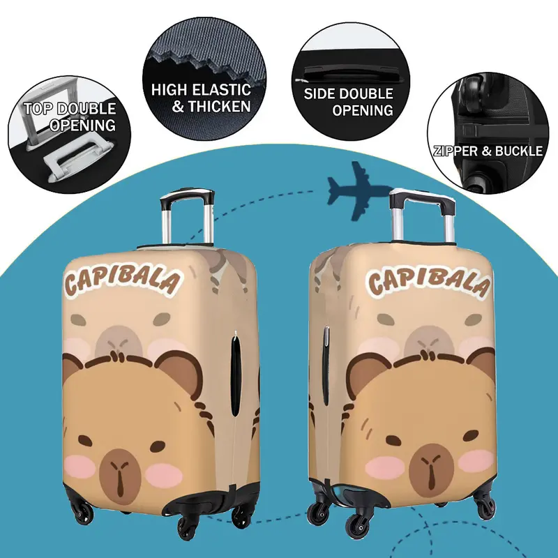 Vỏ Bọc Hành Lý Capybara, Thiết Kế Hoạt Hình Dễ Thương, Bảo Vệ Vali Hoạt Hình, Dày Và Chống Trầy Xước, Vừa Vali Du Lịch 18-32 Inch, Vỏ Bọc 4