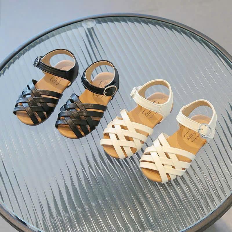 Dép cho bé gái - Sandal rọ 01 phối 4 mầu đáng yêu thời trang cho bé - M30 Dép Sandal Kem