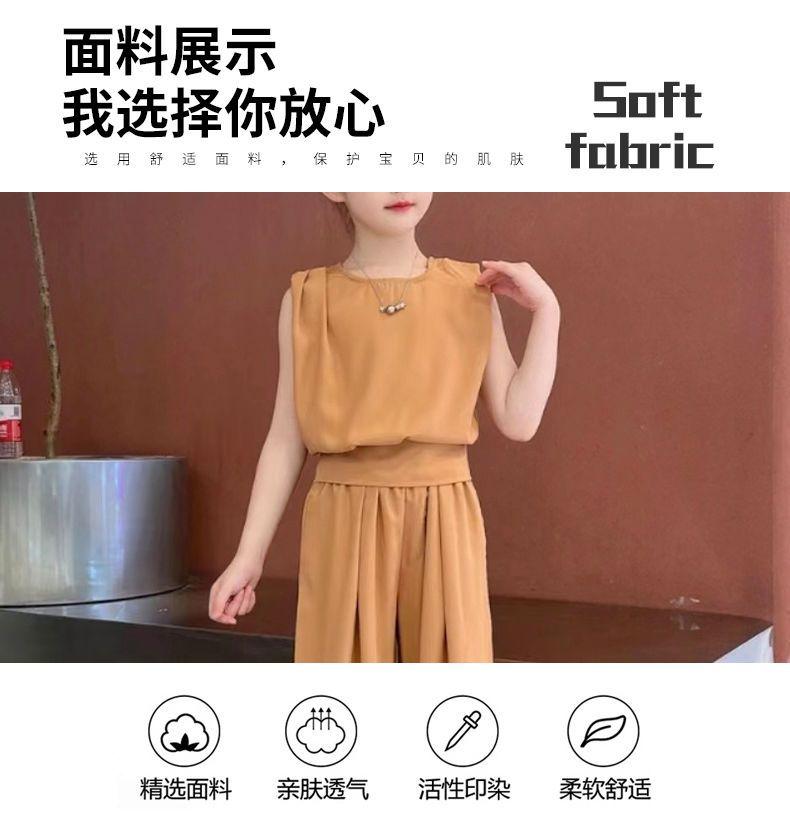 Product Introduction of Bộ Đồ Voan Mùa Hè Cho Bé Gái, Phong Cách Phương Tây Mới, Dành Cho Trẻ Em Trung Bình Và Lớn, Chất Liệu Lụa Lạnh Buộc Dây, Bộ Mỏng Thường Ngày, Năm 2024 6