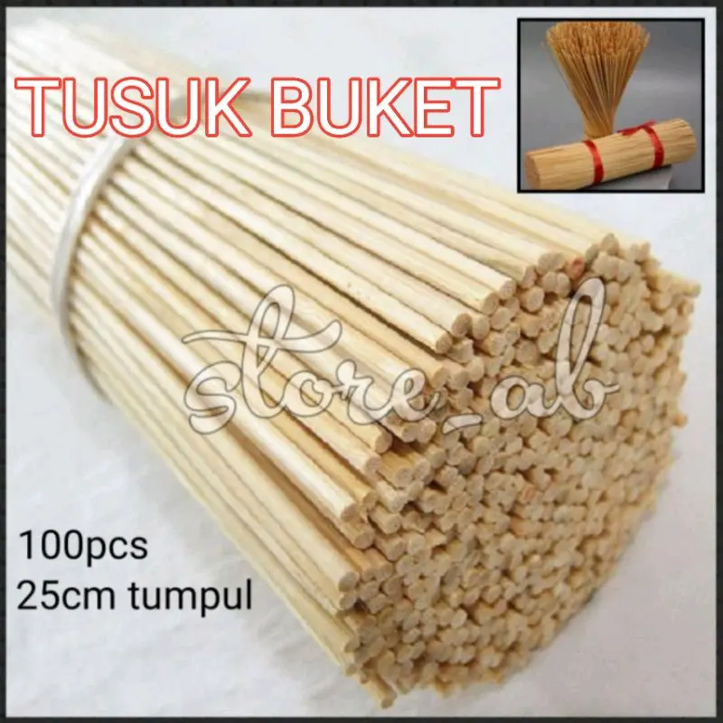 (100pcs) tusuk buket 25cm,buket, bahan buket bunga,bunga uang,penyangga buket, tusuk sate, tusuk sate panjang, stik bambu,lidi panjang,stik bambu bulat, bahan buket, lidi.