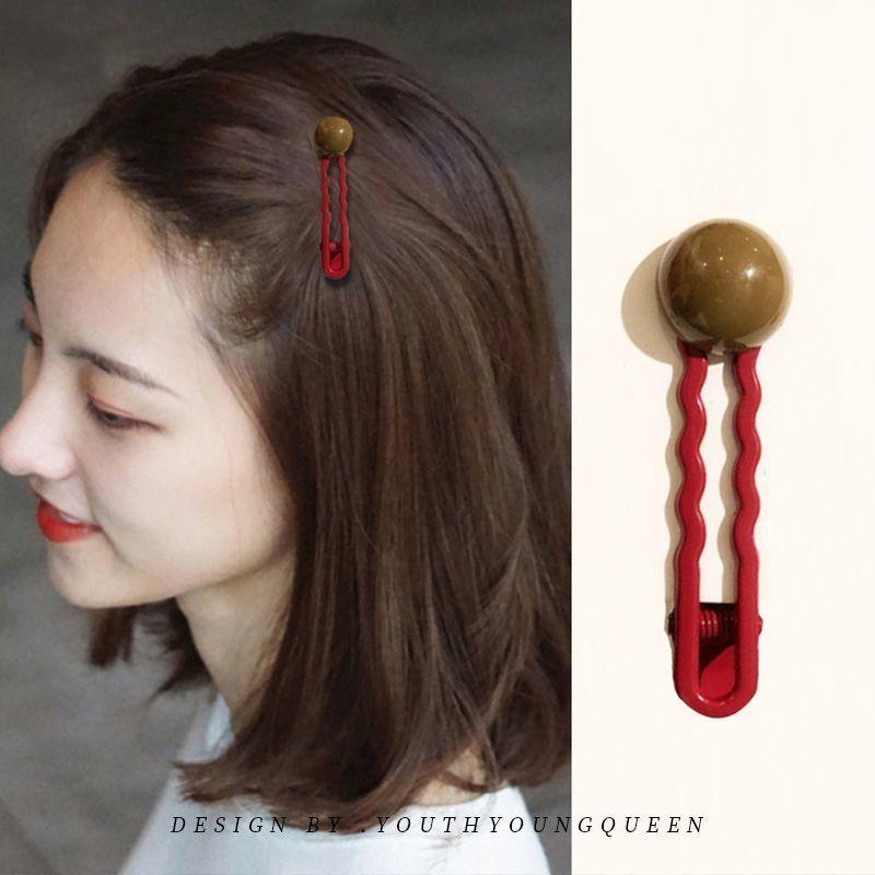 Kẹp Tóc, Màu Đỏ, Kẹp Tóc Đội Đầu, Kẹp Bên Cho Nữ, Kẹp Tóc Đơn Giản, Màu Pastel, Kẹp Tóc, Kẹp Tóc Mái, Kẹp Mỏ Vịt Trán 0