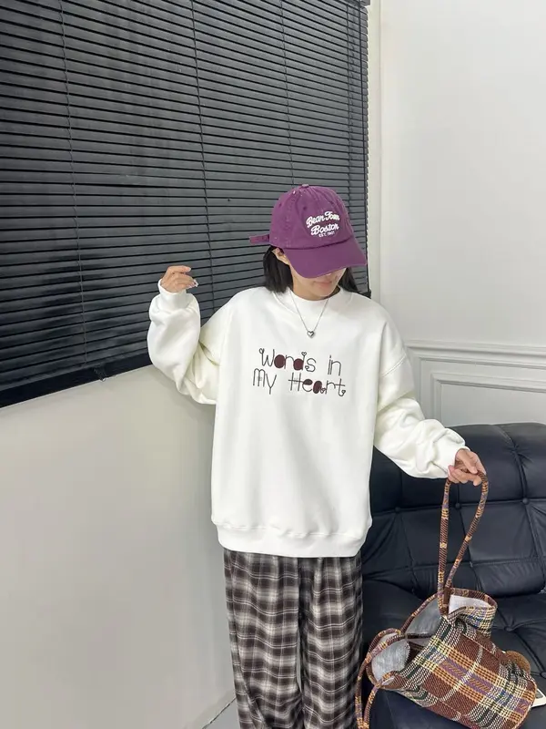 Áo sweater cổ tròn SKINI nam nữ form rộng phong cách Hàn Quốc S25 - Top, Hoodie 2