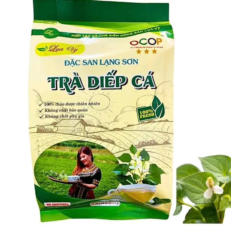 (gửi thêm 5 túi trà ) Trà diếp cá Lụa Vy gói to 40 túi lọc - Đặc sản Lạng Sơn, Nước Trà, Tea 0