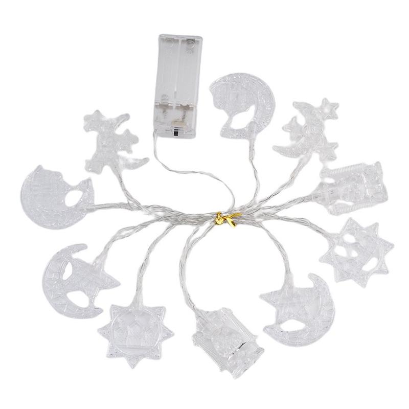 Product Introduction of LED Lights String Middle East Moon Castle Lamp Muslim Eid Al Adha Decorative Lights Colorful Decorative Paintings Plug In Small Light Warm Yellow Light Ramadan 44