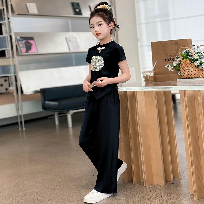 Product Introduction of Quần Áo Trẻ Em, Thoải Mái, Bộ Đồ Mùa Hè Cho Bé Gái, Hàng Mới Về 2024, Dành Cho Trẻ Em Trung Và Lớn, Phong Cách Trung Quốc, Bộ Đồ Hai Mảnh ngắn Tay, Thời Trang, Thích Hợp Cho Mùa Hè 30