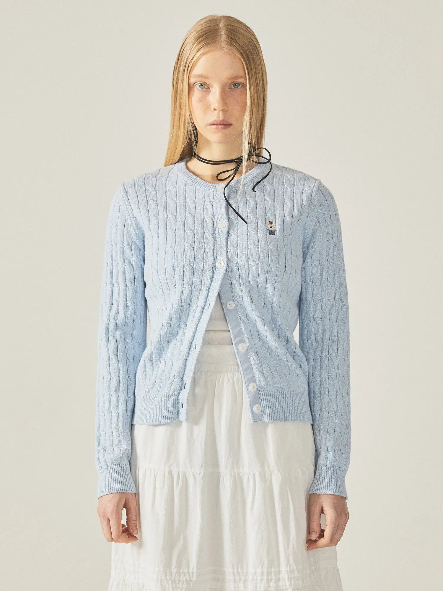 WHOAU Áo Len Steve Cable Cardigan_WHCKF2101F