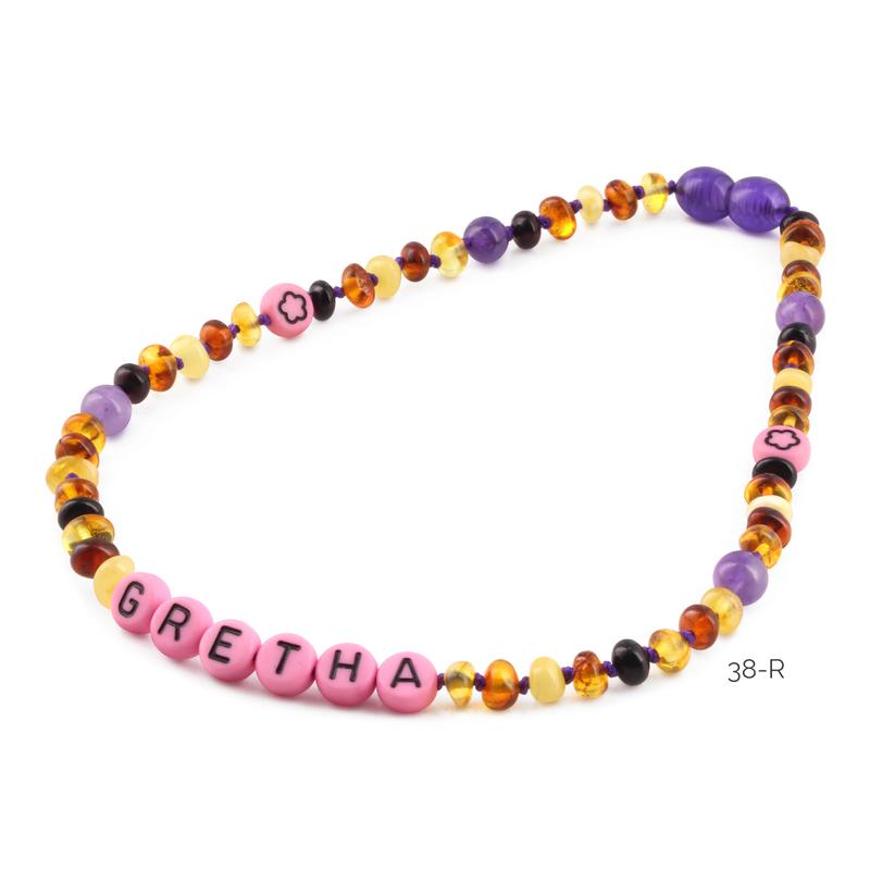 Kalung Amber CUSTOM NAMA untuk Bayi - Balita - Anak. Motif 38-R - Motif 46-R baltic  amber 8