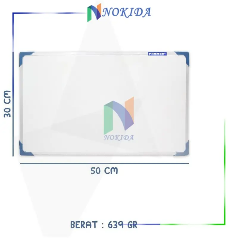 Nokida Papan Tulis Whiteboard [30 x 50 cm] / White Board Belajar Sekolah Anak / Paket Spidol Penghapus Alat Tulis Papan Putih 2