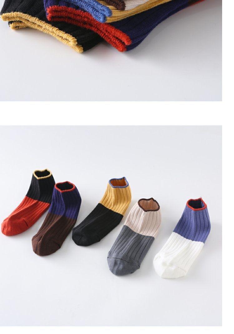Product Introduction of Tất Nam, 10 Đôi, Thiết Kế Đơn Giản, Ống Ngắn, Tất Sọc, Thêu Kính, Tất Mắt Cá Chân Phong Cách Nhật Bản Menswear 7