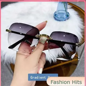 Kacamata Hitam Wanita Fashion Gaya Tanpa Bingkai New Arrival Kacamata Terbaru