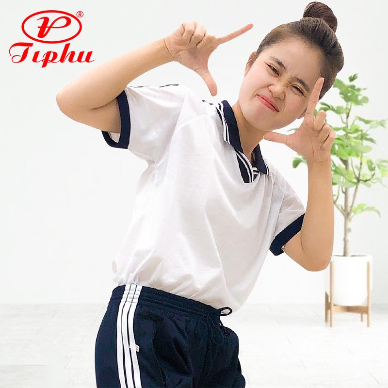 Áo thể dục 3 sọc cho bé gái đi học, đồng phục thể thao, nam nữ các cấp, chất liệu thun cotton, size từ 20-95kg