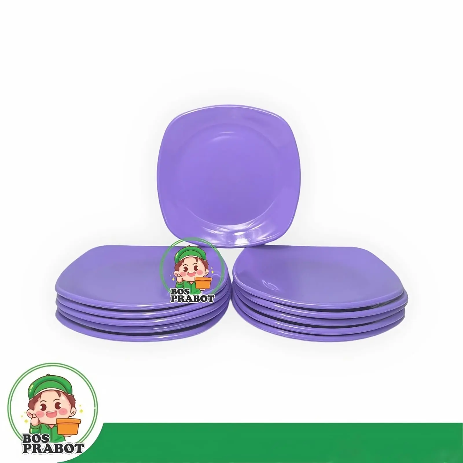 Piring Kecil Semi Melamin Kotak Tebal Cantik 6 PCS Kitchenware - Pilihan Warna Lucu