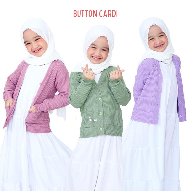 CARDIGAN BUTTON KANCING (3-5TH) ANAK PEREMPUAN HALUS Motif Rajut Fashion Cantik 3