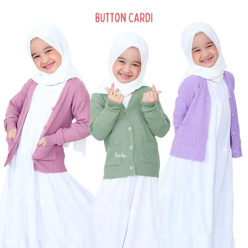 CARDIGAN BUTTON KANCING (3-5TH) ANAK PEREMPUAN HALUS Motif Rajut Fashion Cantik 2