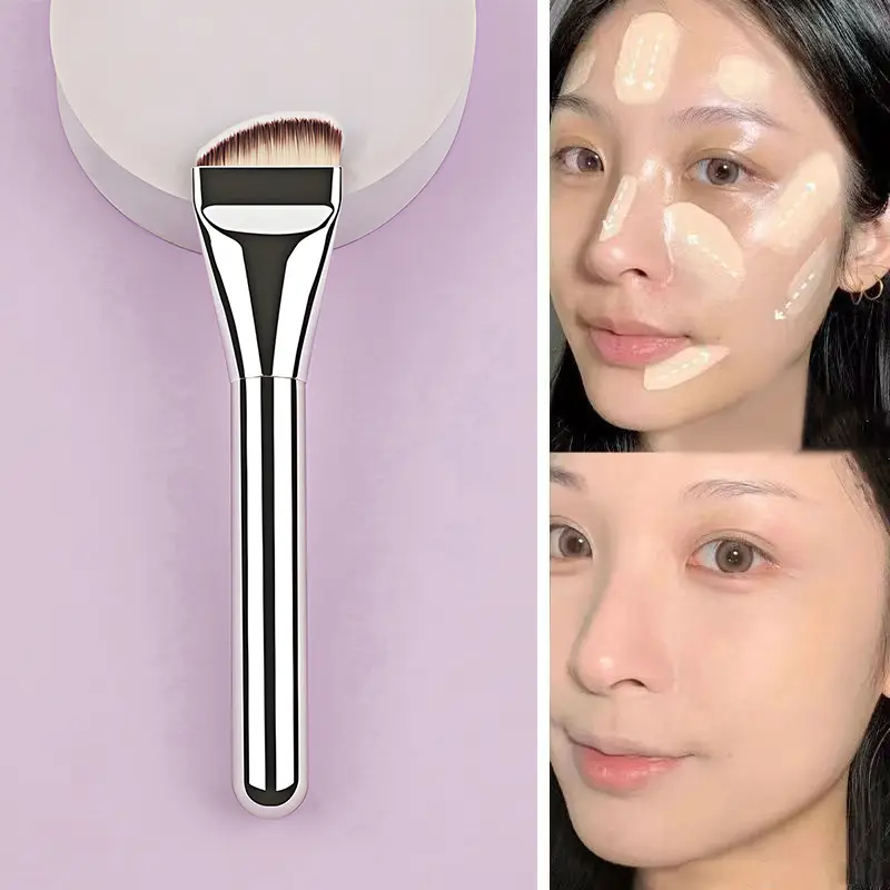1pcs Ultra Thin Foundation Brush Soft Hair Thin Face Contour Brush Flat Contour Brush Blending Foundation Cream Makeup Brushes