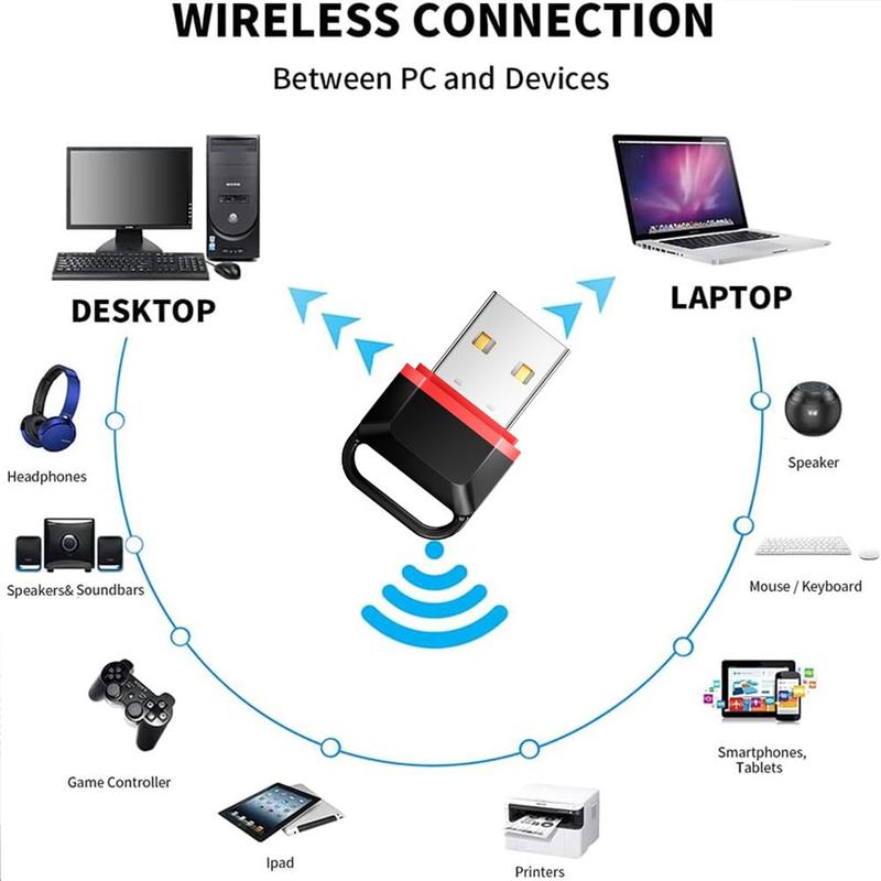 Product Introduction of USB Bluetooth Adapter, Wireless Bluetooth Adapter, Portable Data Transfer USB Flash Drive Support USB 2.0 & 3.0 for Home, Office, Laptop, Desktop, Notebook, PC 6