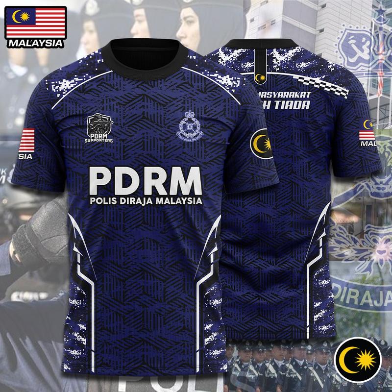 Cetakan 3D Musim Panas, PDRM POLICE DIRECT, Sublimasi Sepenuhnya ...