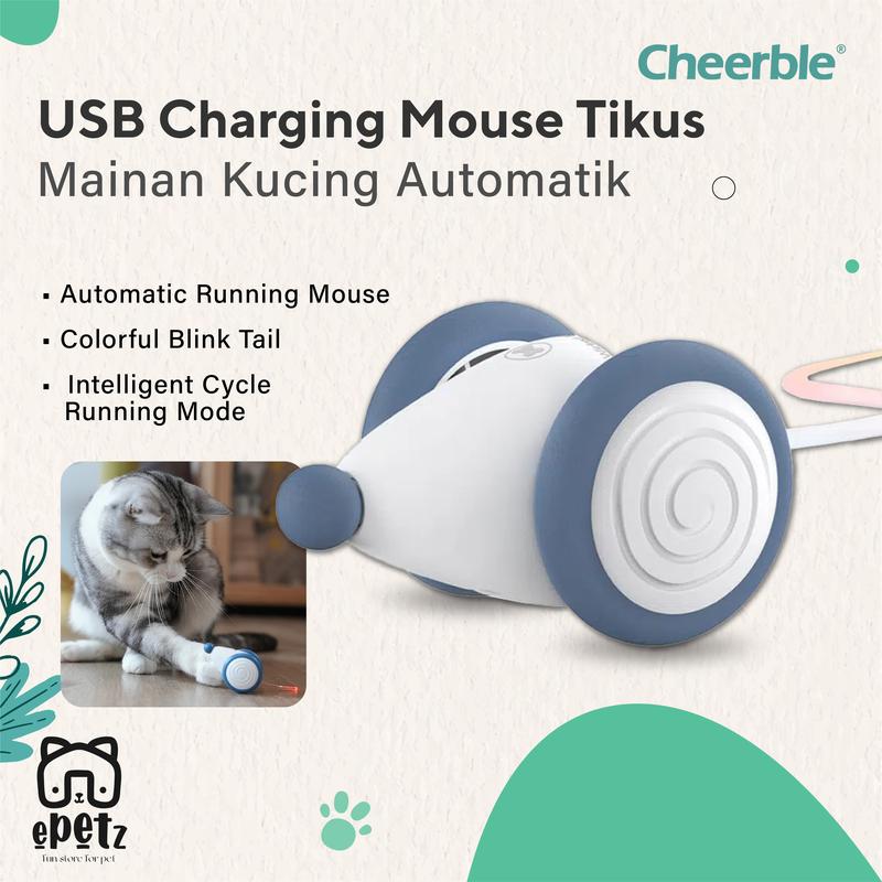 Cheerble USB Charging Mouse Tikus Mainan Kucing Automatik Automatic ...