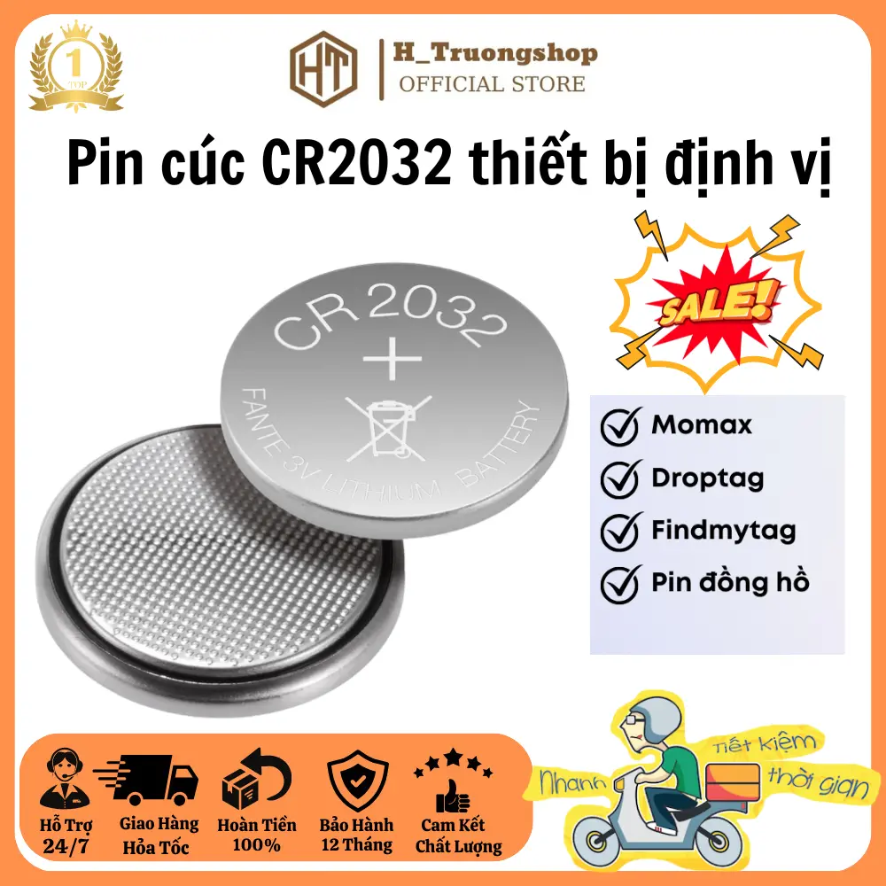 Pin Cúc CR2032 Cho Thiết Bị Định Vị GPS, Momax, DropTag, FindMyTag, Pin Đồng Hồ