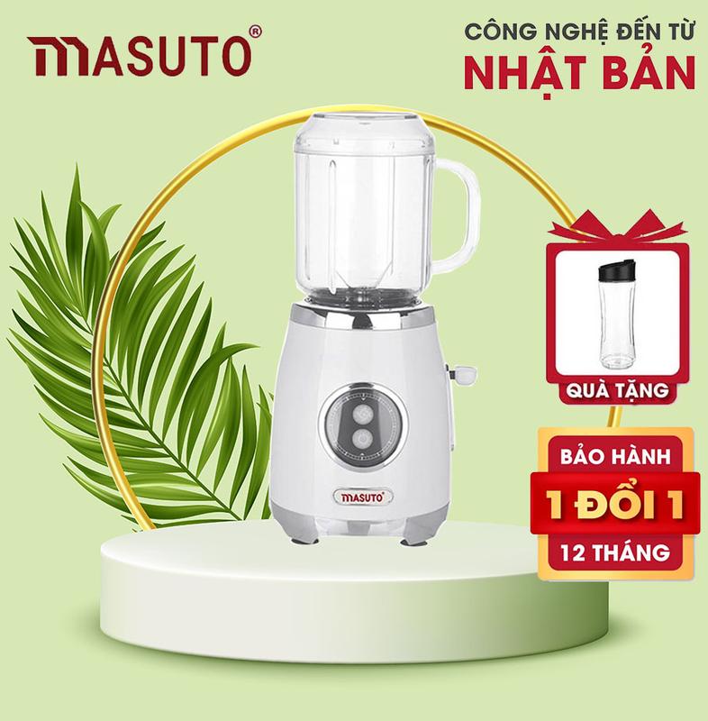 Masuto Máy Xay Sinh Tố Đa Năng Blender 300W Công Nghệ Nhật Bản Tặng 1 Cốc Xay 0.6L Bảo Hành 12 Tháng