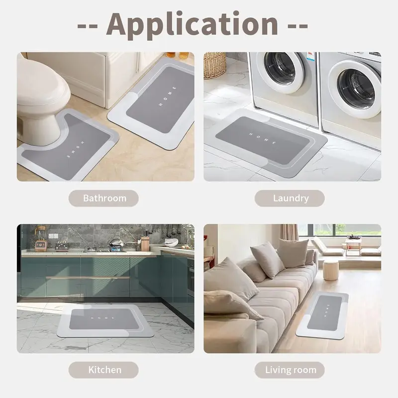 Bathroom Mat Set, 3 Counts/set Non-slip U-shaped Mat & Rectangular Mat, Quick Drying Bathroom Floor Mat, Bathroom Accessories, Home Goods 5