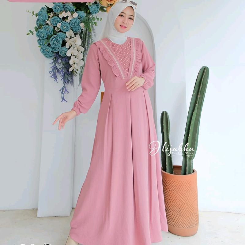 Sella dress vol2by hijabku, gamis dress sela, gamis hijabku 0