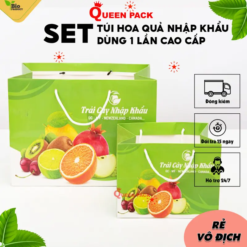 Túi Giấy Đựng Hoa Quả, Đựng Trái Cây Nhập Khẩu, Đủ Màu, Đủ Size 1kg 2kg 3kg 4kg 5kg 0