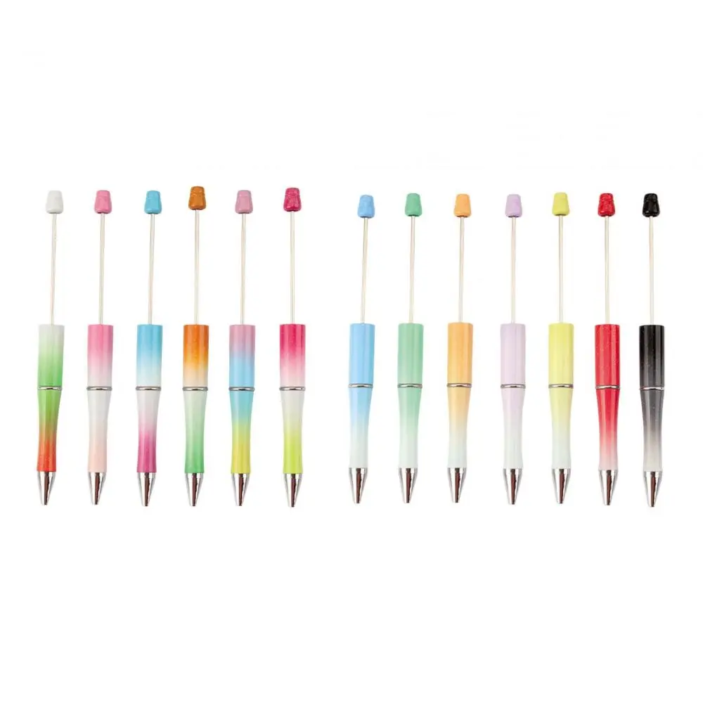 13Pcs Beaded Pen Ballpoint Pen DIY Ball Pen Black Ink Beaded Pens Crafting Pens for Writing Exam Draw Stationery Kids Gifts