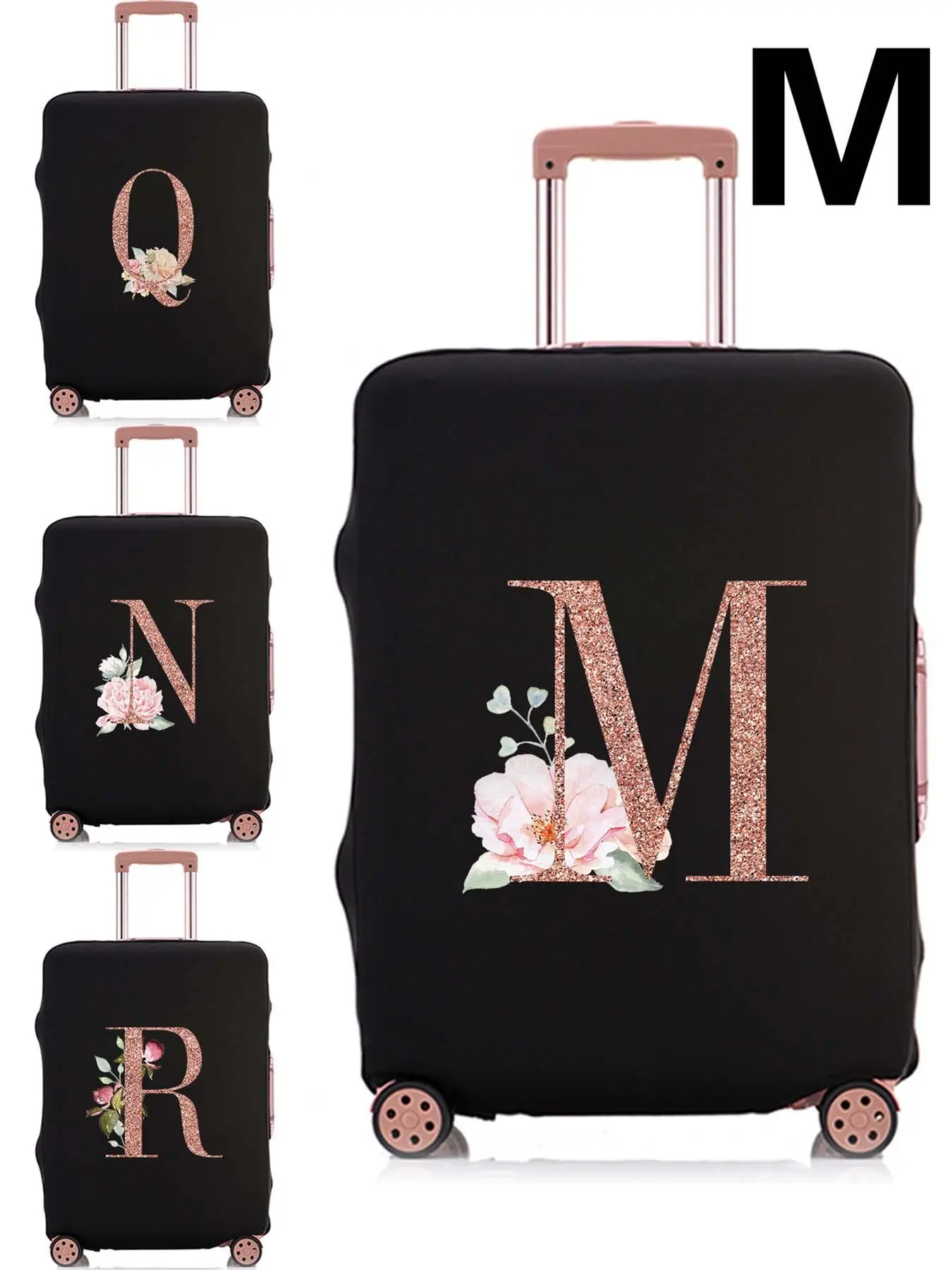 Letter Pattern Luggage Cover, Durable Polyester Suitcase Protector, Dustproof Travel Accessories for 22-25 Inch Luggage